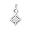 Image 1 : 0.76 CTW Princess Diamond Square Pendant 14KT Yellow Gold - REF-89M9H