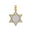0.20 CTW Mens Diamond 6-Point Star Magen David Charm Pendant 10KT Yellow Gold - REF-16X4Y