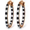 Genuine 0.81 ctw White & Black Diamond Earrings Jewelry 14KT Rose Gold - REF-116P6H