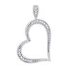 0.05 CTW Diamond Milgrain Open-center Heart Pendant 10KT White Gold - REF-8K9W