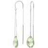 Genuine 6 ctw Green Amethyst Earrings Jewelry 14KT White Gold - REF-21V9W