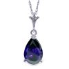 Genuine 1.50 ctw Sapphire Necklace Jewelry 14KT White Gold - REF-24R5P