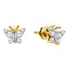 Image 1 : 0.50 CTWDiamond Butterfly Bug Earrings 14KT Yellow Gold - REF-44N9F