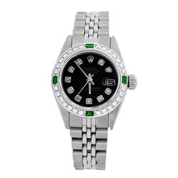 Rolex Pre-owned 26mm Womens Custom Black Stainless Steel - REF-470X4K