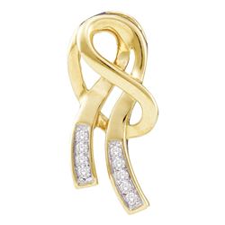 0.07 CTW Diamond Ribbon Fashion Pendant 10KT Yellow Gold - REF-10F5N