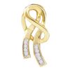 0.07 CTW Diamond Ribbon Fashion Pendant 10KT Yellow Gold - REF-10F5N