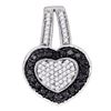 0.51 CTW Black Color Diamond Heart Pendant 10KT White Gold - REF-22H4M
