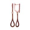 Image 1 : 0.25 CTW Red Color Diamond Dangle Earrings 10KT Rose Gold - REF-30W2K