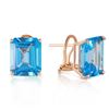 Genuine 14 ctw Blue Topaz Earrings Jewelry 14KT Yellow Gold - REF-54Y5F
