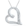 0.16 CTW Diamond Heart Outline Pendant 10KT White Gold - REF-22N4F