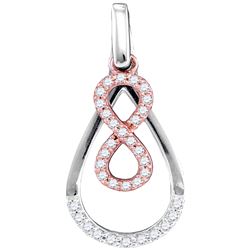 0.20 CTW Diamond Infinity Teardrop Pendant 10KT Two-tone Gold - REF-18F2N