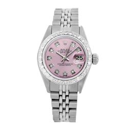 Rolex Pre-owned 26mm Womens Custom Pink Stainless Steel - REF-470R3M