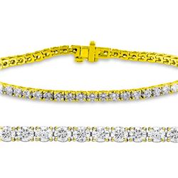 Natural 3ct VS-SI Diamond Tennis Bracelet 18K Yellow Gold - REF-236K1Y