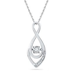 0.04 CTW Diamond Solitaire Teardrop Pendant 10KT White Gold - REF-12F8N