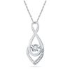 Image 1 : 0.04 CTW Diamond Solitaire Teardrop Pendant 10KT White Gold - REF-12F8N