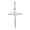 Image 1 : 0.05 CTW Diamond Cluster Cross Pendant 10KT White Gold - REF-7W4K