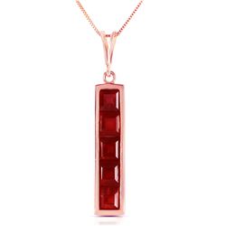 Genuine 2.5 ctw Ruby Necklace Jewelry 14KT Rose Gold - REF-43A6K