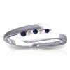 Genuine 0.25 ctw Sapphire & Diamond Ring Jewelry 14KT White Gold - REF-32X4M