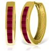 Genuine 1.85 ctw Ruby Earrings Jewelry 14KT Yellow Gold - REF-64A6K