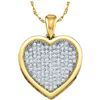 1 CTW Diamond Heart Pendant 10KT Yellow Gold - REF-82K4W