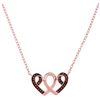 0.10 CTW Red Color Diamond Heart Awareness Ribbon Pendant 10KT Rose Gold - REF-18H2M