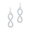 Image 1 : 0.25 CTW Diamond Infinity Dangle Earrings 10KT White Gold - REF-18X2Y