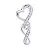 0.05 CTW Diamond Heart Infinity Pendant 10KT White Gold - REF-8H9M