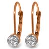 Genuine 0.03 ctw Diamond Anniversary Earrings Jewelry 14KT Rose Gold - REF-22N8R