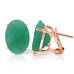 Genuine 13 ctw Emerald Earrings Jewelry 14KT Rose Gold - REF-160V9W