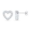 0.12 CTW Diamond Heart Outline Screwback Earrings 10KT White Gold - REF-12H2M