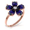 Genuine 2.22 ctw Sapphire & Diamond Ring Jewelry 14KT Rose Gold - REF-42Z2N