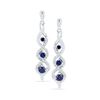 0.50 CTWCreated Blue Sapphire Cascade Dangle Earrings 10KT White Gold - REF-19Y4X