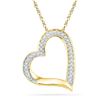0.13 CTW Diamond Heart Outline Pendant 10KT Yellow Gold - REF-8X9Y