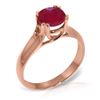 Image 1 : Genuine 1.35 ctw Ruby Ring Jewelry 14KT Rose Gold - REF-61K2V