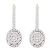 0.50 CTWDiamond Flower Cluster Dangle Leverback Earrings 10KT Yellow Gold - REF-34K4W