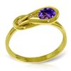 Genuine 0.65 ctw Amethyst Ring Jewelry 14KT Yellow Gold - REF-47R2P