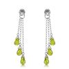 Genuine 10.53 ctw Peridot & Diamond Earrings Jewelry 14KT White Gold - REF-33P7H