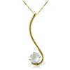 Genuine 0.55 ctw Aquamarine Necklace Jewelry 14KT Yellow Gold - REF-27Z8N