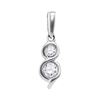 0.25 CTW Diamond 2-stone Hearts Together Pendant 14KT White Gold - REF-33H8M