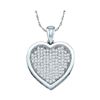 0.33 CTW Diamond Heart Love Pendant 10KT White Gold - REF-30F2N