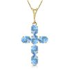 Genuine 1.50 ctw Blue Topaz Necklace Jewelry 14KT Yellow Gold - REF-32H8X