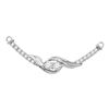 0.33 CTW Diamond 2-stone Hearts Together Bar Pendant 14KT White Gold - REF-44W9K