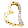 0.25 CTW Diamond Heart Pendant 14KT Yellow Gold - REF-30N2F