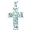 0.50 CTWPrincess Diamond Cross Pendant 14KT White Gold - REF-47W9K