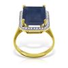 Genuine 6.6 ctw Sapphire & Diamond Ring Jewelry 14KT Yellow Gold - REF-114X8M