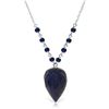 Genuine 14 ctw Sapphire Necklace Jewelry 14KT White Gold - REF-42K2V