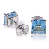 Genuine 1.75 ctw Blue Topaz Earrings Jewelry 14KT White Gold - REF-24N3R