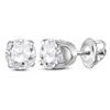0.90 CTWDiamond Solitaire Stud Earrings 14KT White Gold - REF-89F9N