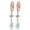 Genuine 5.62 ctw Aquamarine Earrings Jewelry 14KT Rose Gold - REF-76F2Z
