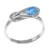 Genuine 0.65 ctw Blue Topaz Ring Jewelry 14KT White Gold - REF-47K2V